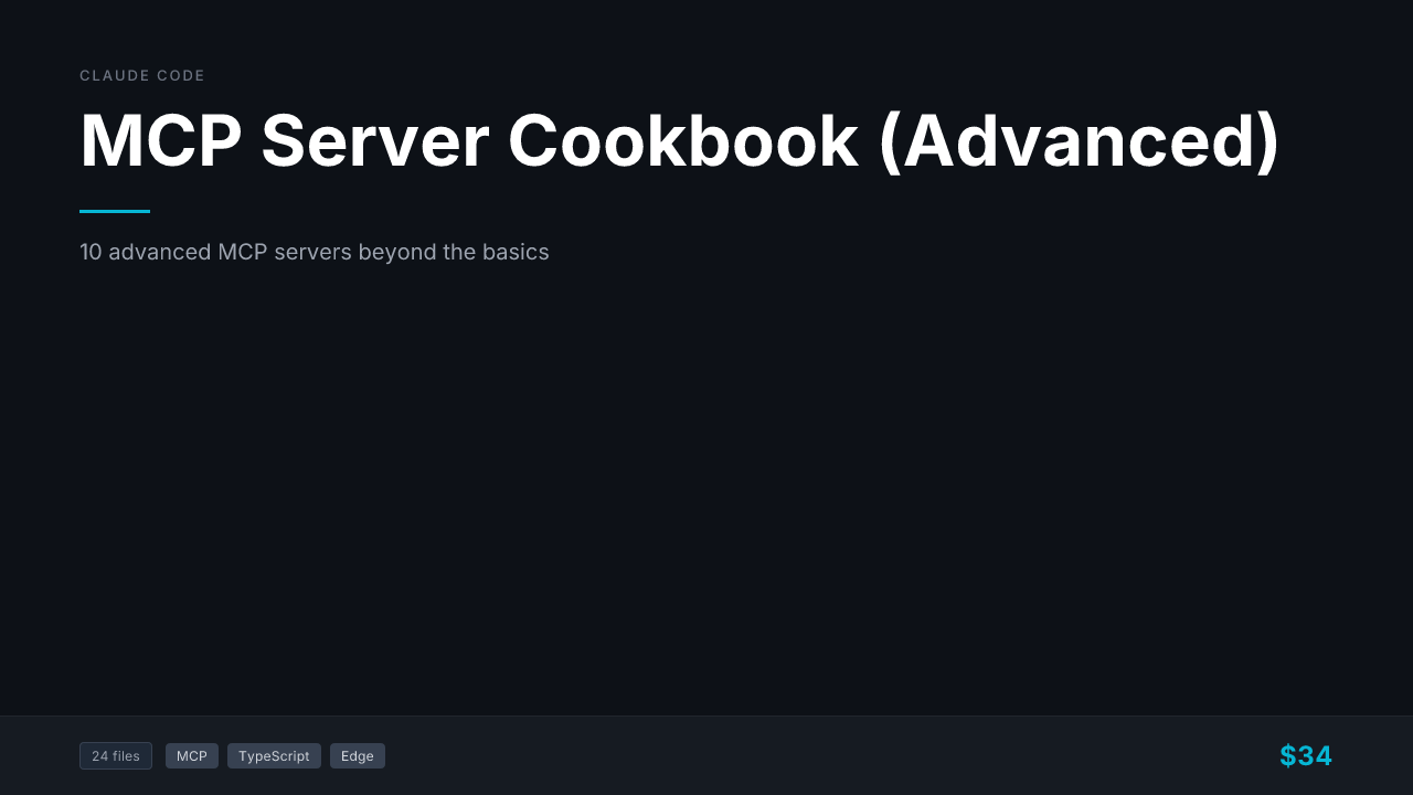 Claude Code MCP Server Cookbook cover
